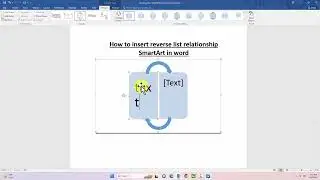 How to insert reverse list relationship SmartArt  in word