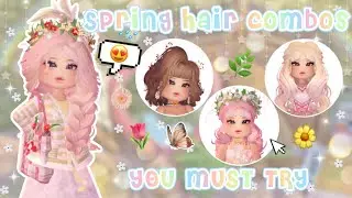 5 SUPERCUTE Hair Combos You Should Try! Spring Edition 🌷🌼🌱 Roblox Royale High | LauraRBLX