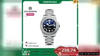 San Martin 1000m Deep Waterproof 43mm Men Diver Watch with Helium Escape Valve NH35 Automatic Mechan