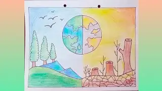 how to draw save earth step by step |  creatively crafty