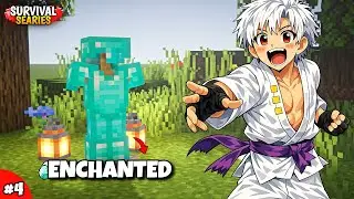 Making Enchanted Diamond Armour in Minecraft Survival 🤩 | #4