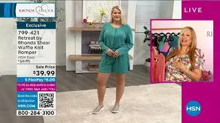 Retreat by Rhonda Shear Waffle Knit Romper