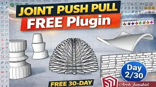 SketchUp Can’t Push/Pull Curves — This Plugin Fixes Everything! (Joint Push Pull) #sketchupplugins 