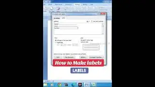 How to Make Labels in MS Word|itskills