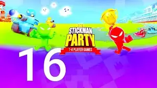 Stickman Party - Gameplay Part 16 Random Funny MiniGames 123 4 Plyer