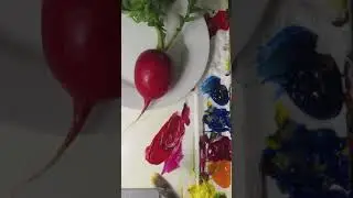Matching the Color of a Radish With Acrylics #shorts