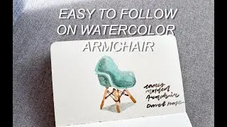 How to make a watercolor painting on a classic furniture by Charlies and Ray Eames