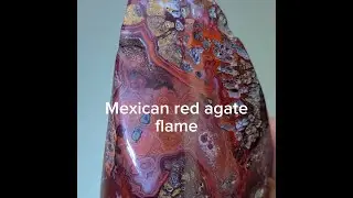 Mexican red agate flame with purple banding - AG213