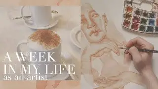 a week in my life as an artist // watercolor painting, sketchbook drawing and more art vlog