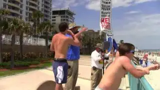 Spring Breaker Tries To STEAL Preacher's Mic - Daytona Beach 2013 - Kerrigan Skelly
