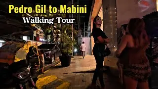 Pedro Gil to Mabini Walking Tour, Night Scene [4K]