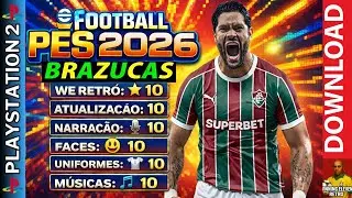 GAMEPLAY 🔥 Novo eFootball PES 2026 BRAZUCAS (PS2) Gráficos ABSURDOS | AetherSX2, PCSX2, OPL