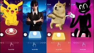 Pikachu - Wednesday - Dog - Cartoon Cat | Tiles Hop EDM Rush