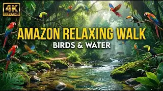Amazon Relaxing: River Trail | Birds & Water (No Music) (4K)
