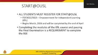 BSE 2025 Pre-registration Counselling : Academic Counselling