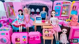 15 Minutes Satisfying with Unboxing Pink Princess House Bedroom & Kitchen Playset ASMR｜Review Toys