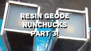 Geode Magic! Mixing/Pouring Silicone for Epic Nunchucks! #ResinGeode #NunchucksSeries #SiliconePour