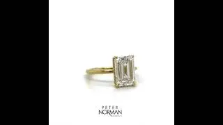Emerald diamond custom engagement ring