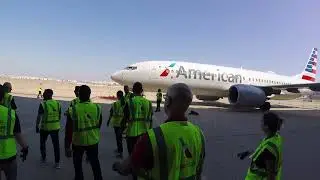 Human power vs Boeing 737 MAX Jet - Team Thrust Issues AA JetPull - 2025