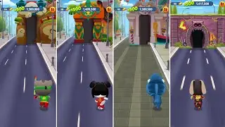 Talking Tom Gold Run Splashy Tom vs Lucky Angela vs Shark Hank vs Iron Ben Android Gameplay