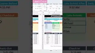 Mark checkin checkout time in attendance sheet #excel #exceltips #exceltutorial
