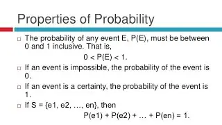 Properties of Probability of an EVENT LEC - 6  P - 1