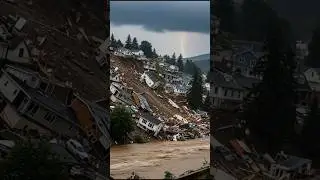 Entire Hillside Neighborhood Slides in Japan! #shorts #flood #viral #youtubeshorts #fyp #disaster