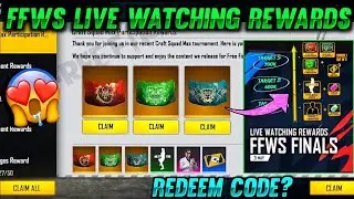 200k 400k 700k live watching rewards |ffws rewards |ffws redeem code today |free fire new event