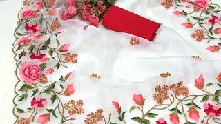 Super hit organza thread work sarees