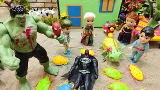 Hulk VS Bad Man Fight in Barbie show Barbie Mini cooking