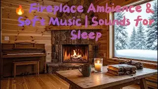 🔥 Fireplace Ambience & Soft Music | Sounds for Sleep - Piano 🔥