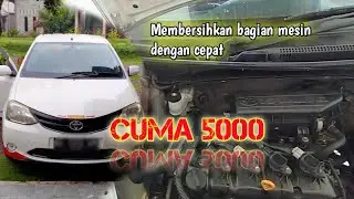 bersihkan bagian mesin etios liva, etios sedan 2021.membersihkan ruang mesin dengan alat sederhana