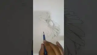 Красивый эскиз цветка | Простой черно-белый линейный рисунок для начинающих