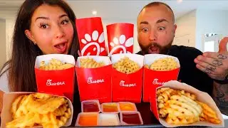 MASSIVE CHICK FIL A WAFFLE FRIES MUKBANG