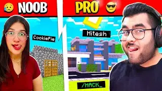 😎 PRO VS NOOB 😢 BUILD BATTLE MINECRAFT 😂 | Hitesh KS