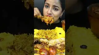ASMR Eating Spicy Mutton Curry,Chicken Kosha Curry,Fish Curry,Pulao Big Bites ASMR Eating Mukbang