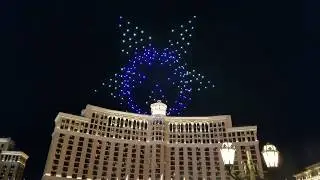 Intel Shooting Star Drones above the Fountains of Bellagio