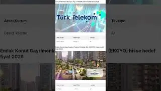 (TTKOM) (EKGYO) hisse hedef fiyat 2026