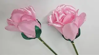 Handmade Satin Ribbon Rose Flower Bud Making l DIY l Ribbon Flower Making