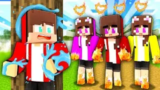 MAIZEN : JJ Water Vs Fire Girls - LOVE CURSE?! Minecraft Animation JJ & Mikey