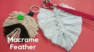 Macrame feather key chain/How to make a macrame leaf/easy macrame pattern.