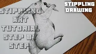 Stippling Drawing | Rabbit Full Drawing Tutorial Using Dots | Art Therapy | Stippling Drawing Art