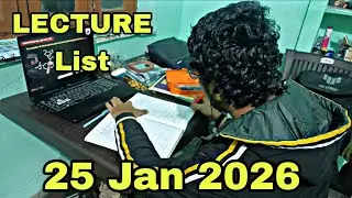 LECTURE List Of 25 Jan 2026 || NEET Hustle Series 