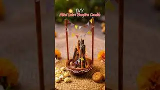 DIY Mini Lohri Bonfire candle #diy #shorts #craft #lohri #candle