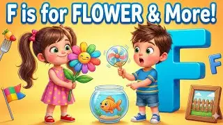 F Alphabet for Kids 🎵 Fun Letter F Rhyme | Learn F Words: Fan, Fish, Fork, Fruit & More!