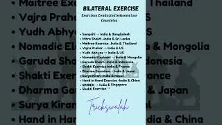 Bilateral exercises | Bilateral exercises of India #bilateral #exercise #ssc #delhipolice #groupd