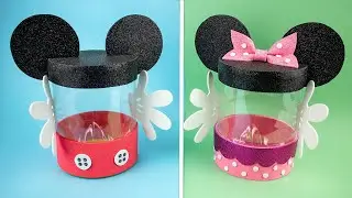Como fazer Lembrancinha Mickey Mouse com Garrafa Pet 🎀 Ideias com reciclagem |  Artesanato fácil