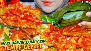 ASMR ⚡️ NASI BAKAR CUMI ASIN PETE MERCON + TEMPE GEPREK SAMBEL OREK PEDES SADIS‼️🔥| Request #5