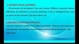 T. Y .B. Com | Marketing |Unit -1| Features of Consumer behaviour