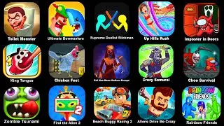 Toilet Monster Battle War, Ultimate Bowmasters, Supreme Duelist Stickman, Up Hill Rush